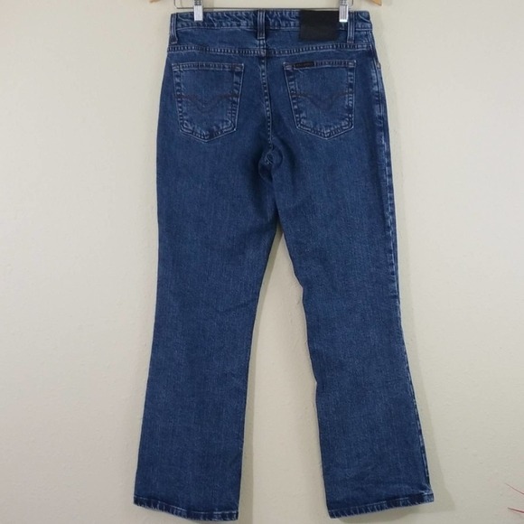 HARLEY DAVIDSON Women's Bootcut Blue Jeans Sz 6P Mid-Rise Biker Casual Festival - Picture 2 of 9